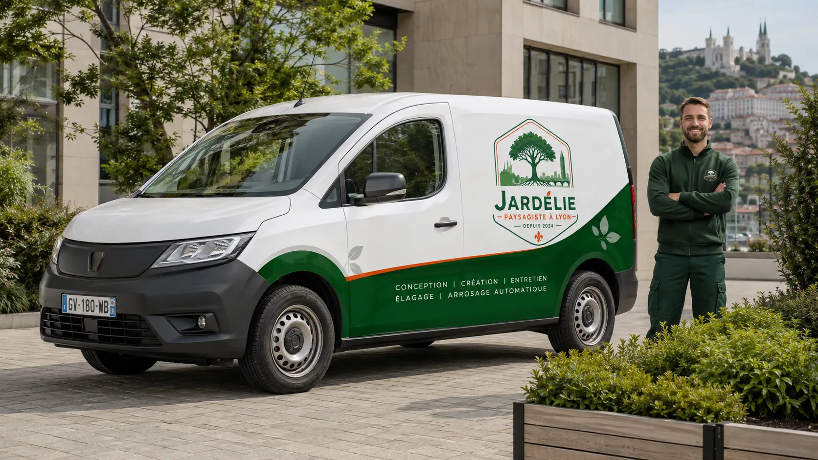 Camion Jardélie paysagiste à Lyon et Villeurbanne